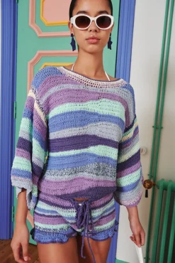 Celia B Caspio Top Blue Clearance