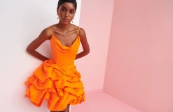 Celia B Serenity Dress Neon Orange Clearance
