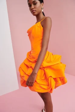 Celia B Serenity Dress Neon Orange Clearance
