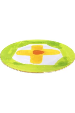Celia B Yelow Iris Plate Set Of Two New