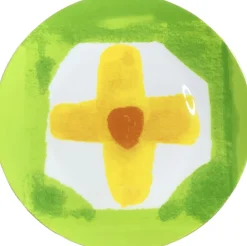 Celia B Yelow Iris Plate Set Of Two New